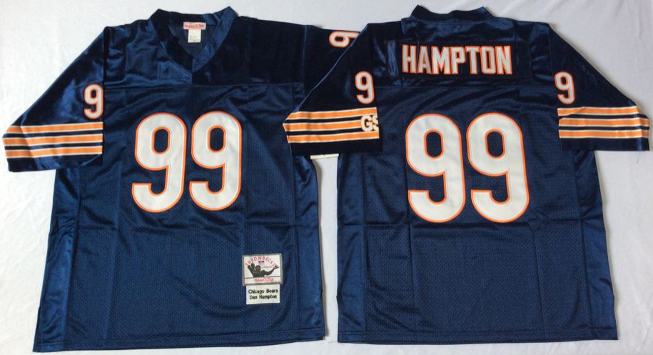 Men NFL Chicago Bears #99 Hampton blue Mitchell Ness jerseys